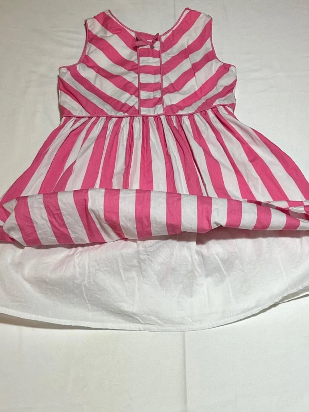 Gymboree Girls Size 5T Pink White Striped Sleeveless Lined Sundress Party